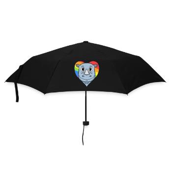 Nashorn Lgbt Regenbogen Farben - Regenschirm (klein) - Schwarz - Vorne