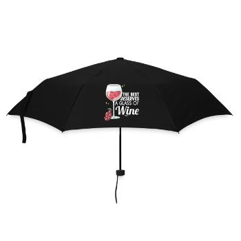 Weintrauben Weinglas Alkohol - Regenschirm (klein) - Schwarz - Vorne
