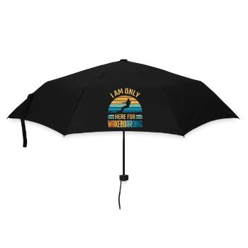 Ich bin nur zum Wakeboarden hier - Regenschirm (klein) - Schwarz - Vorne