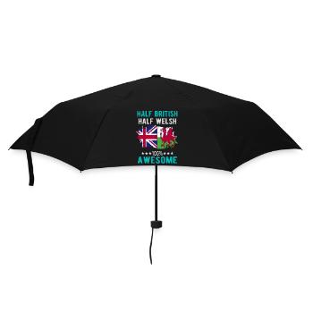 Halb Brite Halb Waliser - Regenschirm (klein) - Schwarz - Vorne