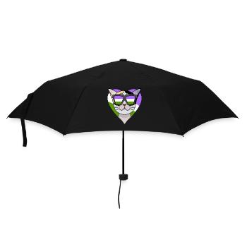 Genderqueer Chat Lgbt Bobtail japonais - Parapluie standard - noir - Devant