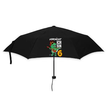 Dinosaurier 9. Geburtstag Gitarre Jungen Geschenk - Regenschirm (klein) - Schwarz - Vorne