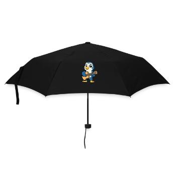 Comic Penguin joue de la guitare - Parapluie standard - noir - Devant