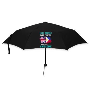 Halb Brite Halb Philippiner - Regenschirm (klein) - Schwarz - Vorne