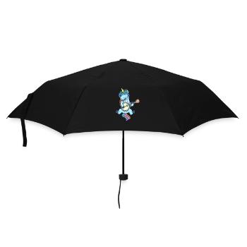 Comic Unicorn plays banjo - Umbrella (small) - black - Front