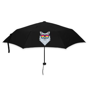 Pansexuell Sibirische Katze - Katze mit Brille - Regenschirm (klein) - Schwarz - Vorne