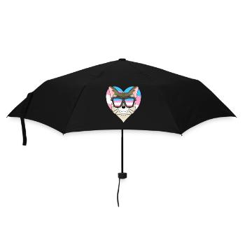 Transgender Transsexuell Singapura Katze Geschenk - Regenschirm (klein) - Schwarz - Vorne