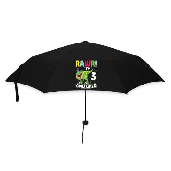 Dinosaur 3 years old 3rd birthday party - Umbrella (small) - black - Front