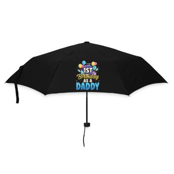 First Birthday As Daddy Father Party Dad - Umbrella (small) - black - Front