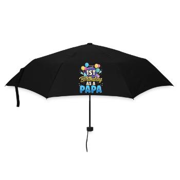 First Birthday As Papa Daddy Party Father - Umbrella (small) - black - Front
