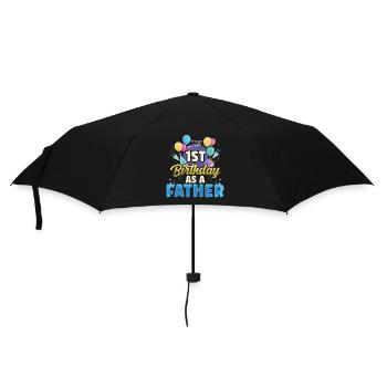 First Birthday As a Father Party Daddy Papa - Umbrella (small) - black - Front