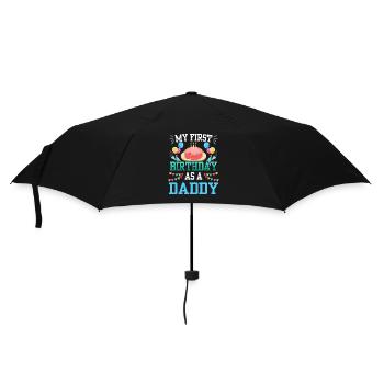 Mein Erster Geburtstag Als Daddy Papi Papa Vater - Regenschirm (klein) - Schwarz - Vorne