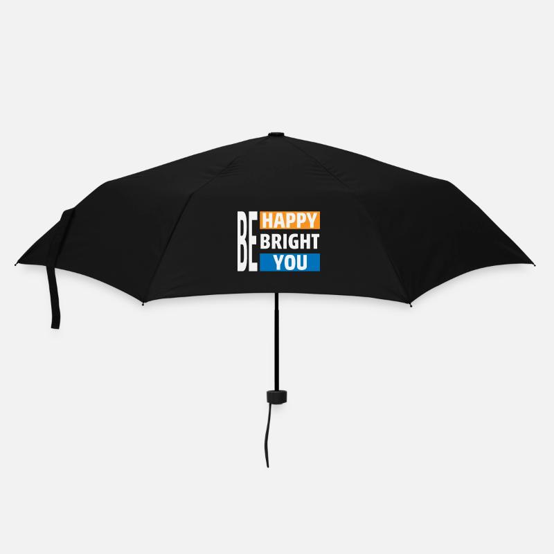 Be Happy Bright You - Regenschirm (klein) - Schwarz