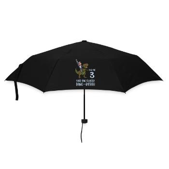 Geburtstagsshirt Dino Ritter - 3 Geburtstag Junge - Regenschirm (klein) - Schwarz - Vorne