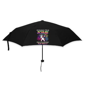 Einschulung Mädchen Schulkind Einhorn Schultüte - Regenschirm (klein) - Schwarz - Vorne