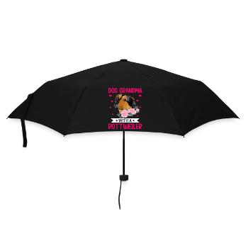 Hund Oma Mit Rottweiler Lustige Hundehalter - Regenschirm (klein) - Schwarz - Vorne