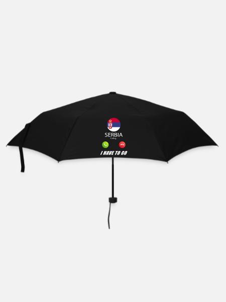 Serbien ruft an Lusiger Flaggen Spruch - Regenschirm (klein) - Schwarz