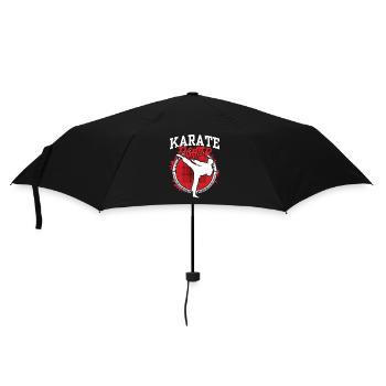 Karatekämpfer Karate Kampfsport Kampfkunst - Regenschirm (klein) - Schwarz - Vorne