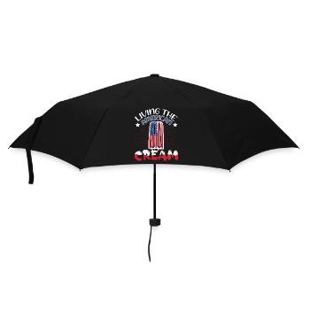 Living The American Cream | July 4 Shirt | Fourth - Umbrella (small) - black - Front