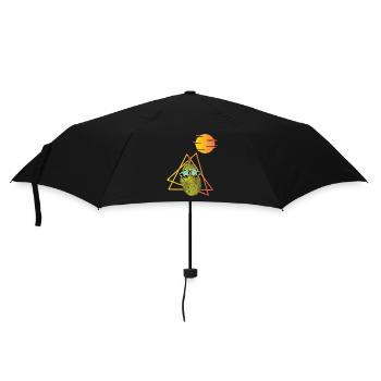 Retro 80er Jahre Jackfrucht - Regenschirm (klein) - Schwarz - Vorne
