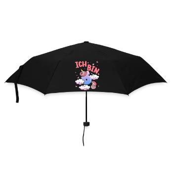Ich Bin 6 Jahre Alt | Einhorn-thema | 6. - Regenschirm (klein) - Schwarz - Vorne