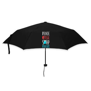 Soap Making Crafting Peace Love - Umbrella (small) - black - Front