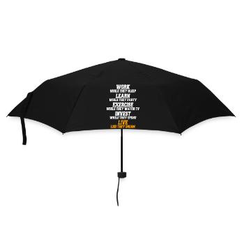 Work While They Sleep Saying Entrepreneur Success - Umbrella (small) - black - Front