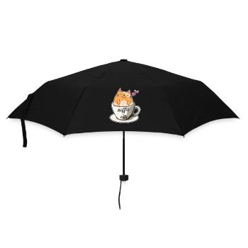 Coffee & Cats Funny Cat Lovers Cute Cat Coffee Lov - Umbrella (small) - black - Front
