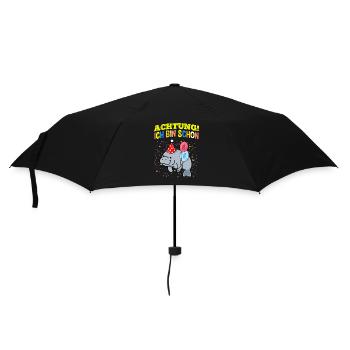 Achtung Ich Bin Schon 8 Geburtstag Manatee - Regenschirm (klein) - Schwarz - Vorne