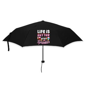 Cône de crème glacée Popsicle La vie est - Parapluie standard - noir - Devant