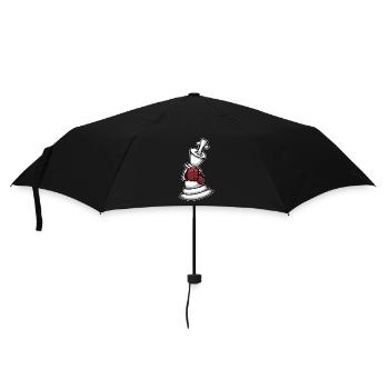 Chess Piece Boxer Boxing Gloves King - Umbrella (small) - black - Front