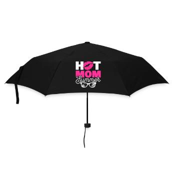 Hot Mom - Regenschirm (klein) - Schwarz - Vorne