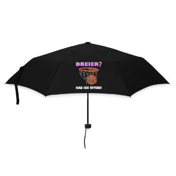 Lustiger Basketball Spruch - Dreier Drei Punkte - Regenschirm (klein) - Schwarz - Vorne