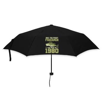 Only The Finest Fishermen Are Born In 1980 Fishing - Umbrella (small) - black - Front