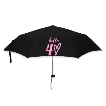 Hallo 40. 40. Geburtstag - Regenschirm (klein) - Schwarz - Vorne