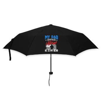 Vater Ist Nicht Nur Ein Veteran Er Ist Mein Held - Regenschirm (klein) - Schwarz - Vorne