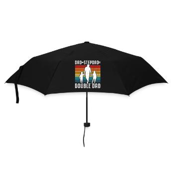 Papa Plus Stepfather Equal Double Papa Stepdad - Umbrella (small) - black - Front