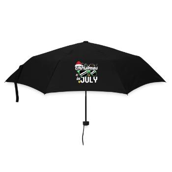 Weihnachten Sommer Santa Strand Sonne Urlaub X-Mas - Regenschirm (klein) - Schwarz - Vorne