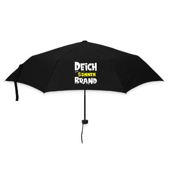Deich und Sonnenbrand für Camping Urlaub - Regenschirm (klein) - Schwarz - Vorne