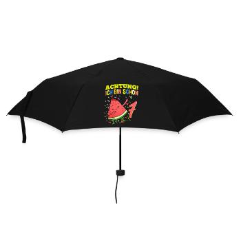Achtung Ich Bin Schon 7 Geburtstag Wassermelone - Regenschirm (klein) - Schwarz - Vorne