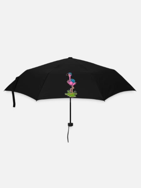 Flamingo Wanderer Rucksack Wandern - Regenschirm (klein) - Schwarz