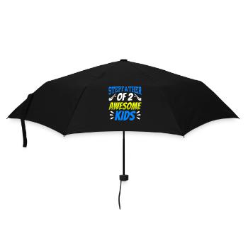 Stepfather Of Two Great Kids Stepdad - Umbrella (small) - black - Front