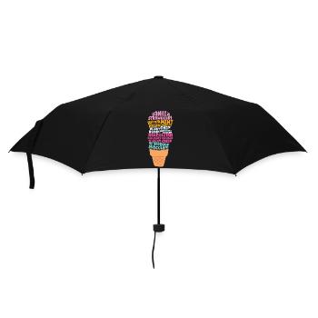 Ice Cream Word Cloud Cone Sundae - Regenschirm (klein) - Schwarz - Vorne