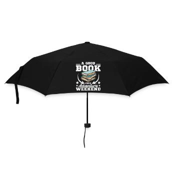 Un bon livre est mon week-end d’aventure - Parapluie standard - noir - Devant