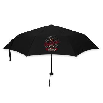 66. Geburtstag Oldtimer - Regenschirm (klein) - Schwarz - Vorne