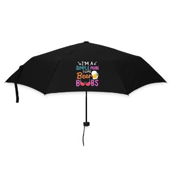 Beer And Boobs - Regenschirm (klein) - Schwarz - Vorne