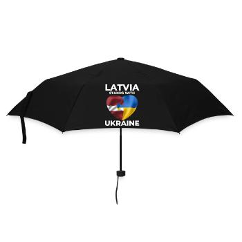 Latvia supports Ukraine - Umbrella (small) - black - Front