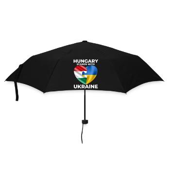 Hungary supports Ukraine - Umbrella (small) - black - Front
