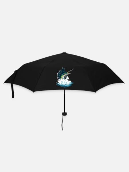 Tiefsee Fische Meeresbewohner Schwertfisch Ozean - Regenschirm (klein) - Schwarz