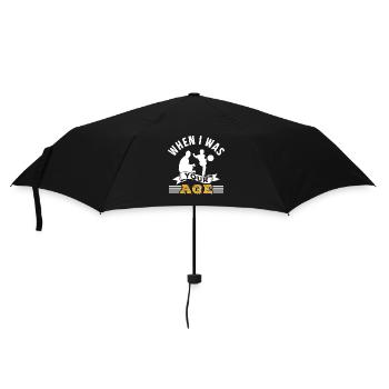 Als Ich In Deinem Alter War Vater Papi Papa - Regenschirm (klein) - Schwarz - Vorne